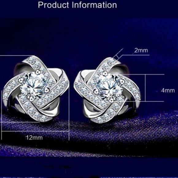 *NEW 925 Sterling Silver Diamond Infinity Earrings - Picture 8 of 10